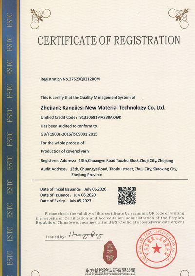 Quality System Certification Certificate